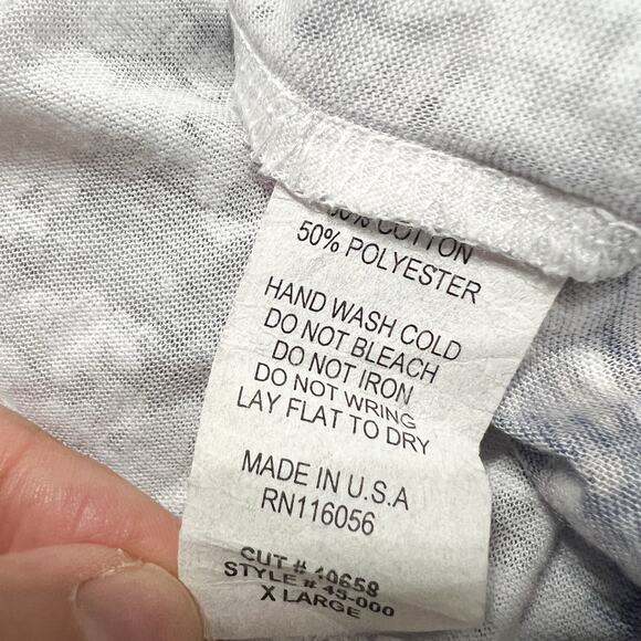 Vintage Jess & Jane Shirt XL Burn Out Sublimation Paris Rhinestones Y2K V Neck - Picture 7 of 8